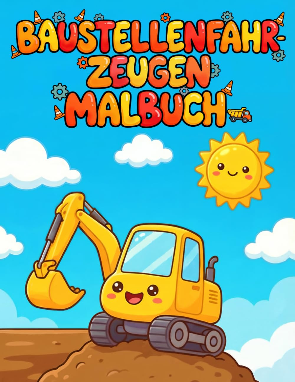 Portada de Baustellenfahrzeuge Malbuch