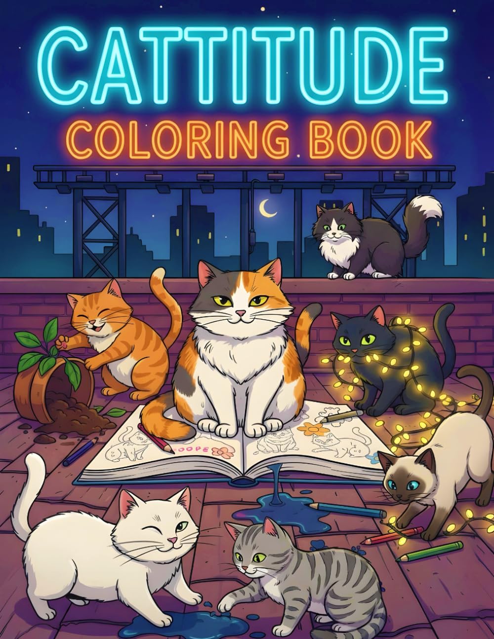 Portada de Cattitude Coloring Book